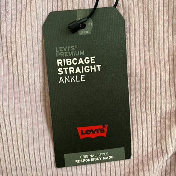 Levi’s NWT Ribcage Straight Ankle Corduroy Pants Pebble Keepsake Lilac 29 x 29 - Picture 6 of 14